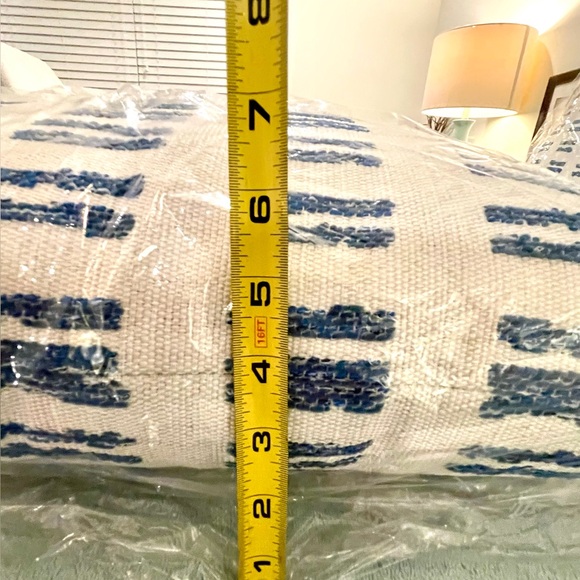 Canaan Blue/Cream Textured Pillow - Picture 8 of 9